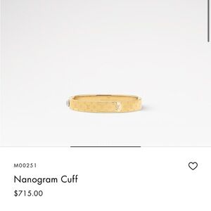 Pre-Owned Gold Louis Vuitton Nanogram Cuff